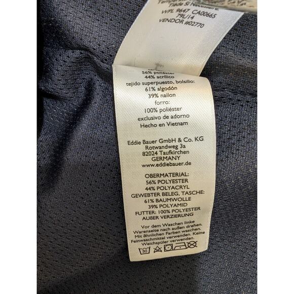 Eddie Bauer Sherpa Vest Fleece Deep Pile Tan and Navy Blue Men's Sz Sm - Picture 8 of 8